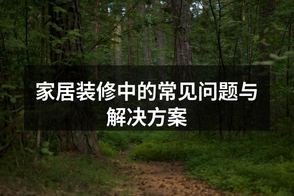 家居装修中的常见问题与解决方案